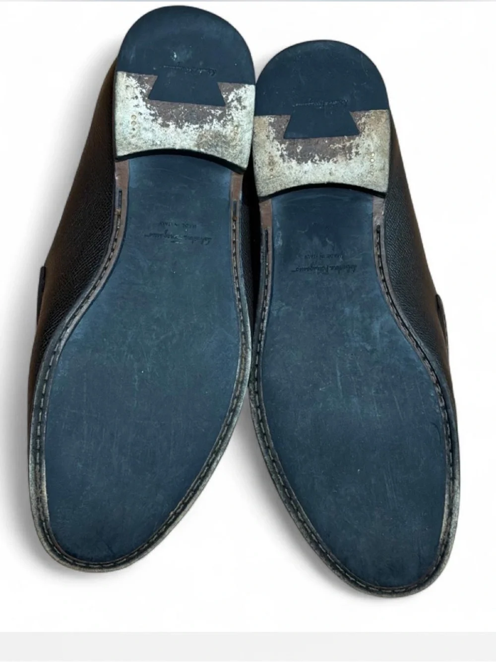 Salvatore Ferragamo Dark Brown Texture Leather w/ Horsebit Strap Loafers 10.5 EE
